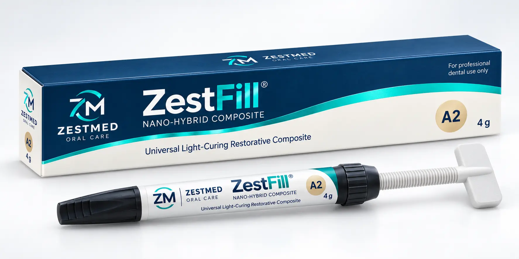 ZestFill A2 nano-hybrid composite packaging and current syringe