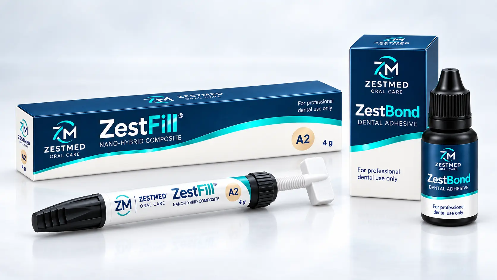 ZestFill composite and ZestBond dental adhesive product range
