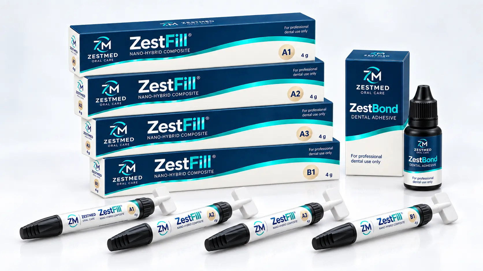 ZestFill composite shade range and ZestBond dental adhesive